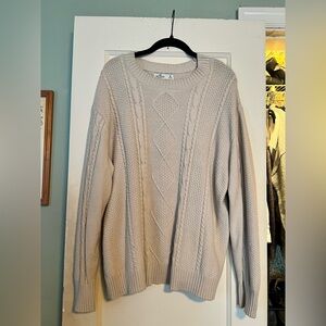 Hollister cream cable knit sweater
